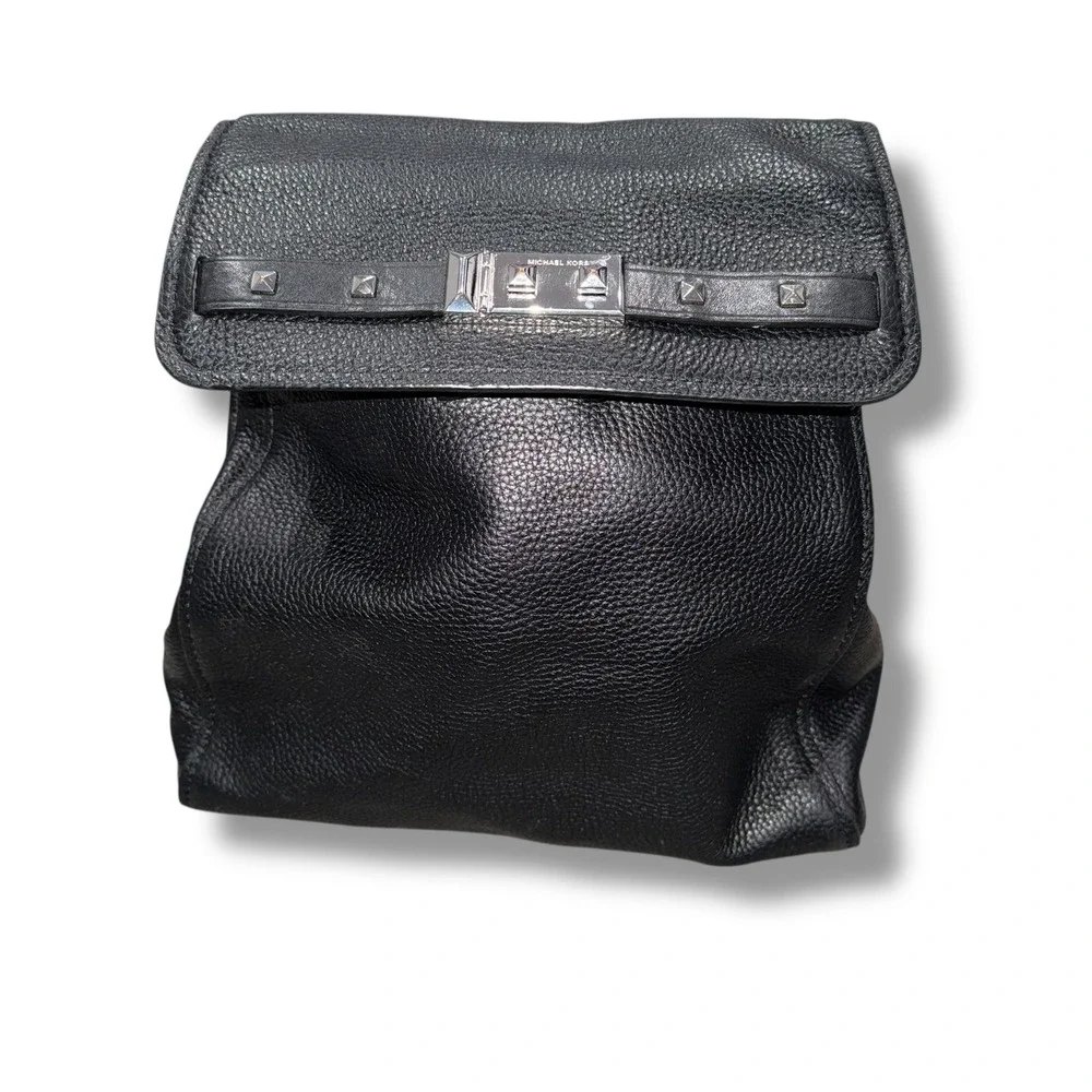 Michael Kors‎ Black Leather Mini Backpack Studded Convertible Bag Purse